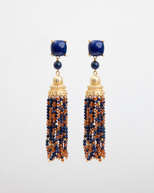 TEMPLE OF INSPIRATION  EARRINGS (LAPIS)