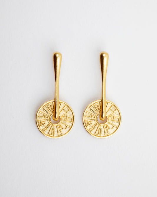 UTOPIAN INSCRIPTION EARRINGS