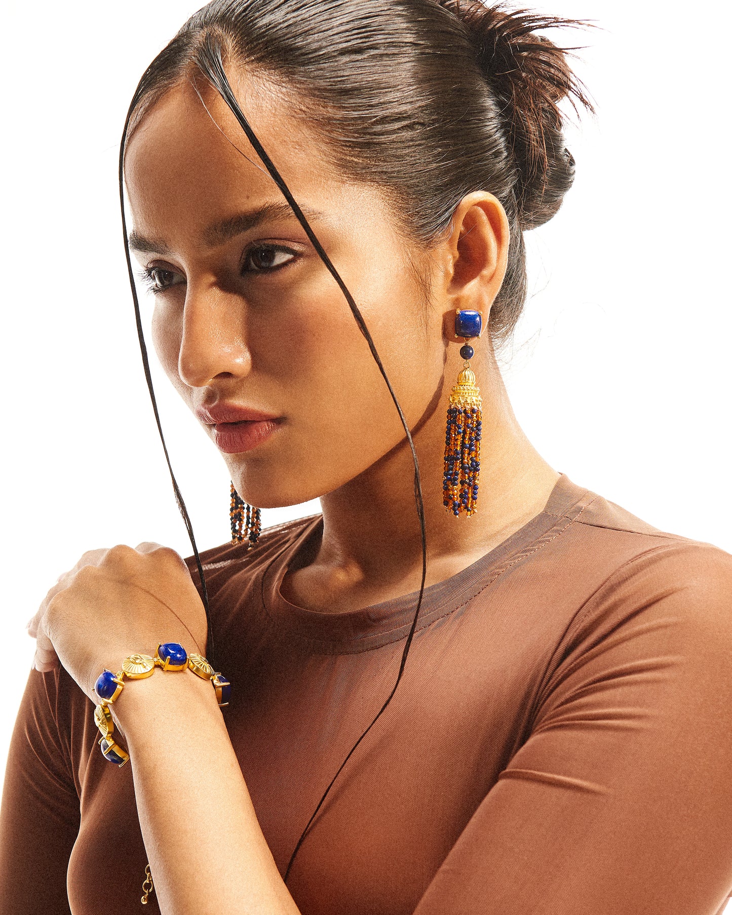 TEMPLE OF INSPIRATION  EARRINGS (LAPIS)