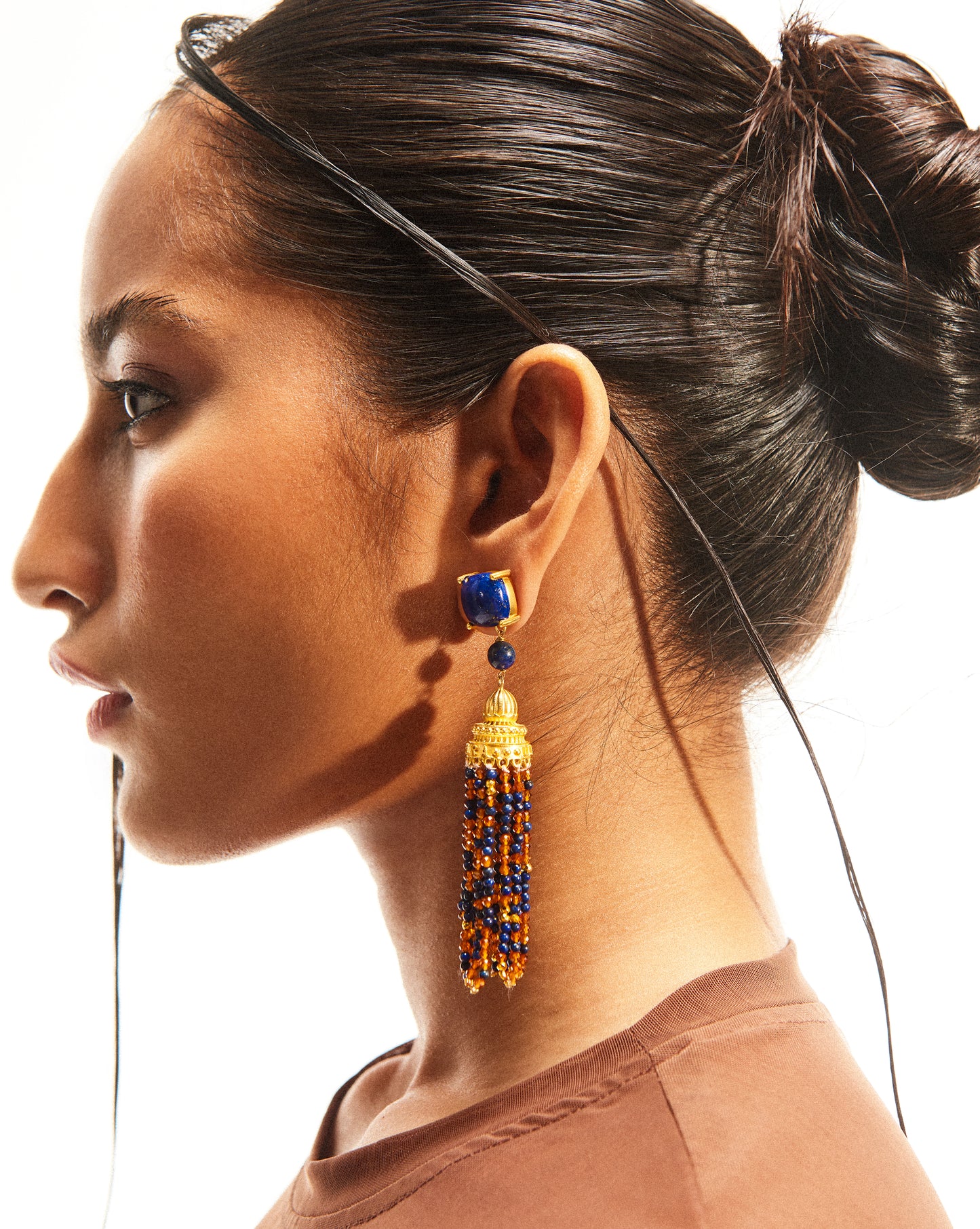 TEMPLE OF INSPIRATION  EARRINGS (LAPIS)