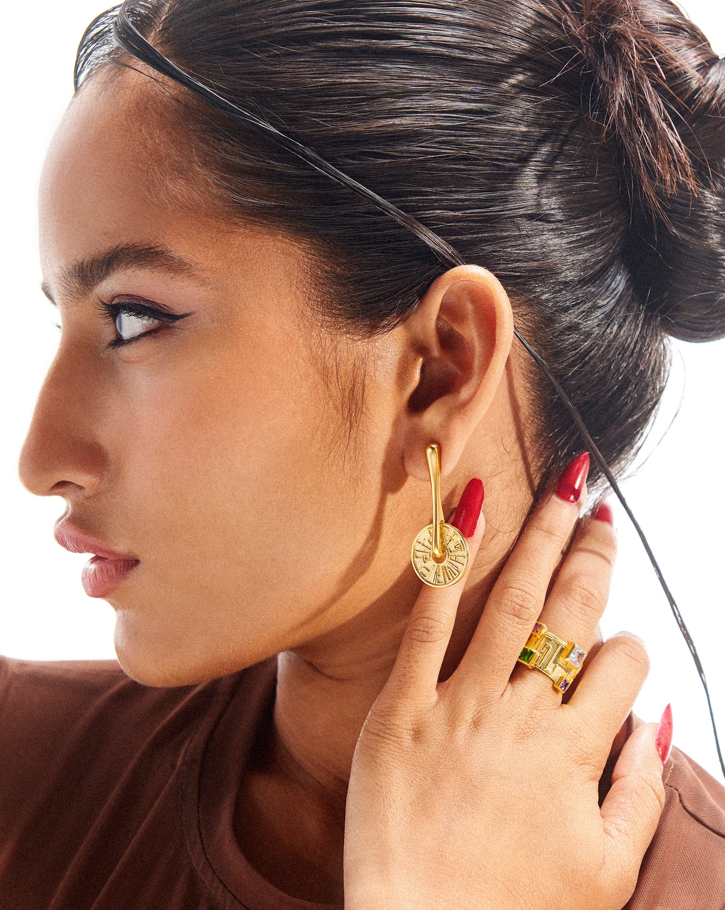 UTOPIAN INSCRIPTION EARRINGS